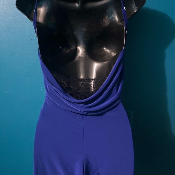 Royal Blue Lace Detail Romper - Picture 6 of 7